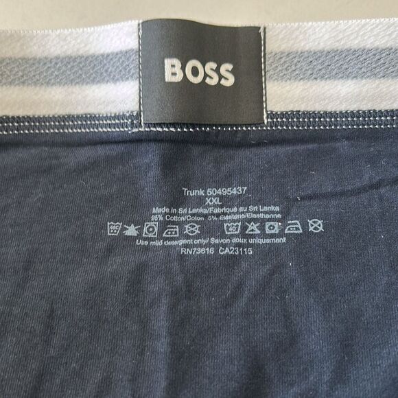 BOSS Men's Bold Logo Cotton Stretch Trunks, Navy, 2XL, NWOT - Picture 5 of 6